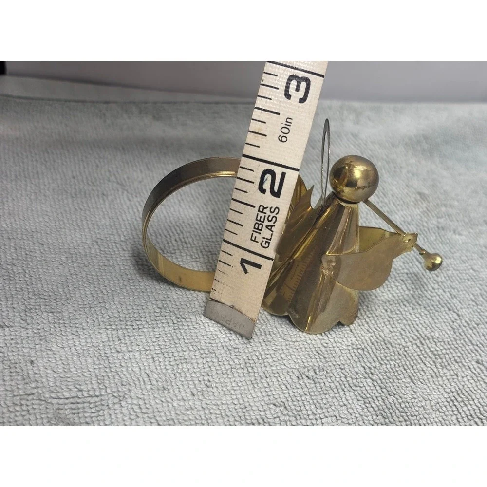 Vintage Brass Angel Napkin Rings Set of 4 Gold Christmas Holiday Table Decor‎